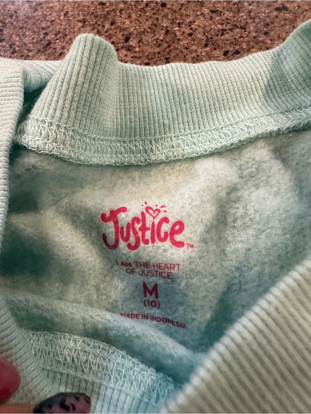 Justice Mint Green Sweatshirt with Pink Logo